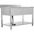 YATO YG-30905 Asztal egymedencés mosogatóval csepegtetőtálcával 1400 x 700mm