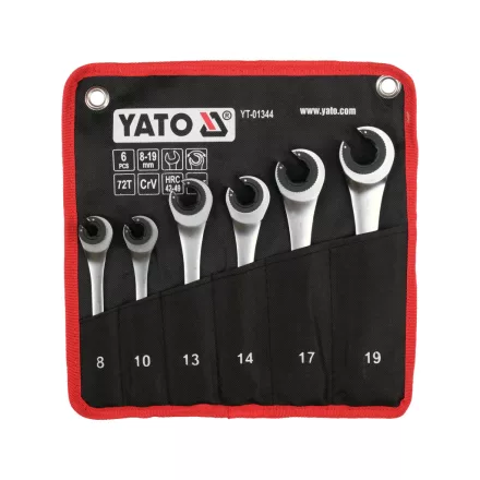 Yato YT-01344 Peremes anyás racsniskulcs készlet 6 részes 8-19mm-ig