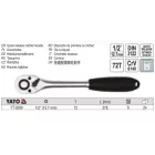 YATO YT-0309 Racsnis hajtószár 1/2" 280 mm 72T egyenes szár CrV