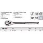 YATO YT-0312 Racsnis hajtószár 1/2" 250 mm 72T egyenes szár CrV
