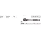 YATO YT-0313 Racsnis hajtószár 1/4" 125 mm 72T CrV