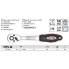 YATO YT-0318 Racsnis hajtószár 1/2" 250 mm 72T hajlított szár CrV
