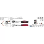 YATO YT-0327 Racsnis hajtószár 1/2" 290 mm 72T csuklós ±90° egyenes szár CrV