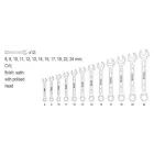 YATO YT-0362 Csillag-villáskulcs készlet 12 részes 8-24 mm CrV