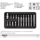 YATO YT-0413 Bit készlet 15 részes (imbusz) H4-H12 1/2