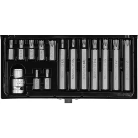   YATO YT-0417 Torx készlet 15 részes tamperproof T20-T55 L=30 mm, L=75 mm 1/2"