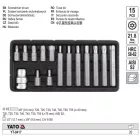 YATO YT-0417 Torx készlet 15 részes tamperproof T20-T55 L=30 mm, L=75 mm 1/2"