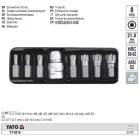 YATO YT-0418 Bit készlet 8 részes RIBE M5-M14 L=30 mm 1/2