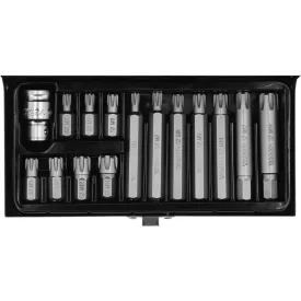   YATO YT-0419 Bit készlet 15 részes RIBE M6-M14 L=30 mm 1/2"