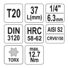 YATO YT-04304 Bit dugókulcs Torx 1/4