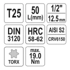 YATO YT-04311 Bit dugókulcs Torx 1/2