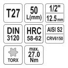 YATO YT-04312 Bit dugókulcs Torx 1/2