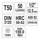 YATO YT-04316 Bit dugókulcs Torx 1/2