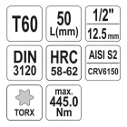 YATO YT-04318 Bit dugókulcs Torx 1/2