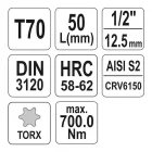 YATO YT-04319 Bit dugókulcs Torx 1/2