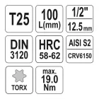 YATO YT-04321 Hosszú bit dugókulcs Torx 1/2