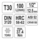 YATO YT-04323 Hosszú bit dugókulcs Torx 1/2