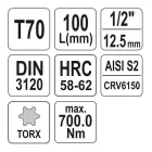 YATO YT-04329 Hosszú bit dugókulcs Torx 1/2