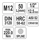 YATO YT-04344 Bit dugókulcs Spline 1/2