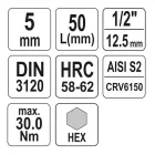 YATO YT-04381 Bit dugókulcs Imbusz 1/2