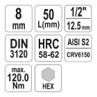YATO YT-04384 Bit dugókulcs Imbusz 1/2