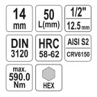 YATO YT-04387 Bit dugókulcs Imbusz 1/2