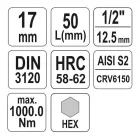 YATO YT-04388 Bit dugókulcs Imbusz 1/2
