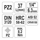 YATO YT-04418 Bit dugókulcs Pozidriv 1/4