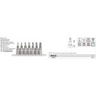 YATO YT-0461 Bit dugókulcs készlet 7 részes lyukas 5-ágú Torx 1/4" T10-T40 CrV