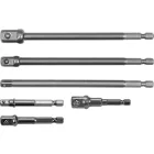 YATO YT-04629 Dugókulcs adapter készlet 6 részes 1/4" Hex -> 1/4", 3/8", 1/2" négyszög CrV