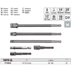 YATO YT-04629 Dugókulcs adapter készlet 6 részes 1/4" Hex -> 1/4", 3/8", 1/2" négyszög CrV