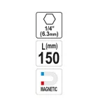 YATO YT-04681 Bithegy-tartó 150 mm 1/4" mágneses