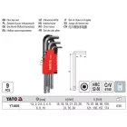 YATO YT-0505 Gömbfejű imbuszkulcs készlet 9 részes 1,5-10 mm CrV