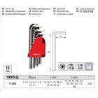 YATO YT-0508 Imbuszkulcs készlet 10 részes 2,0-12 mm CrV