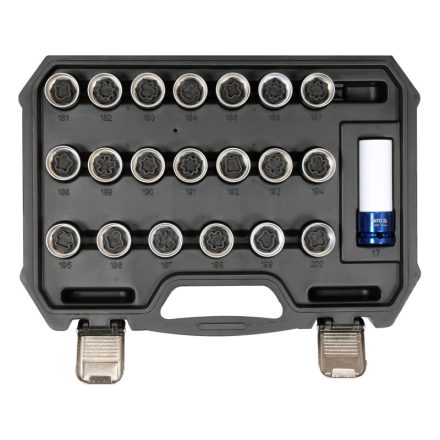 YATO YT-060306 Opel kerékőr csavar leszedő készlet 21 részes