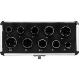   YATO YT-06031 Roncsolt csavarfej leszedő készlet 10 részes 3/8" 9-19 mm