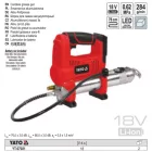 YATO YT-07021 Akkus zsírzó 18 V (akku + töltő nélkül)