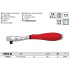 YATO YT-0733 Racsnis hajtószár 1/4" 155 mm 72T hajlított szár CrV