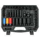 YATO YT-10260 Gépi dugókulcs készlet 64 részes rövid és hosszú dugók, külső és belső torx, SPLine és imbusz, alufelnihez dugó fejekkel 1/2 col