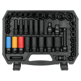   YATO YT-10260 Gépi dugókulcs készlet 64 részes rövid és hosszú dugók, külső és belső torx, SPLine és imbusz, alufelnihez dugó fejekkel 1/2 col