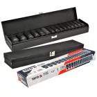 YATO YT-1055 Gépi hosszú dugókulcs készlet 15 részes 1/2" 10-32 mm CrMo
