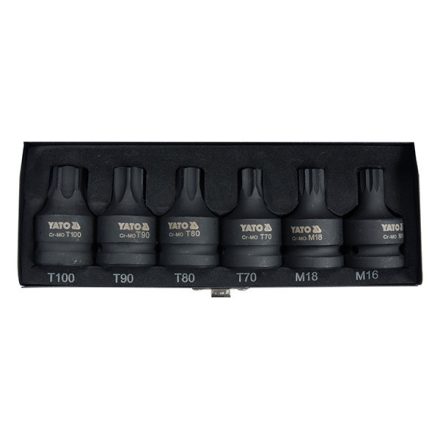 YATO YT-10653 Gépi bit dugókulcs készlet 6 részes Torx és Spline 3/4" CrMo