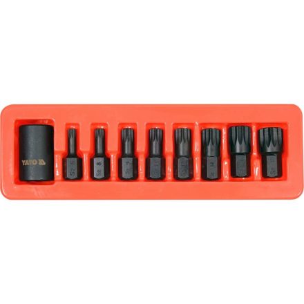 YATO YT-10663 Gépi spline bit készlet 9 részes 1/2