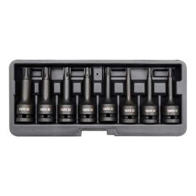   YATO YT-1068 Gépi hosszú bit dugókulcs készlet 8 részes Ribe 1/2" RM5-RM13 CrMo