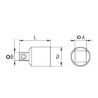 YATO YT-1259 Dugókulcs adapter 3/4" -> 1/2" CrV