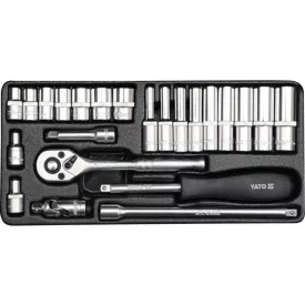   YATO YT-14421 Dugókulcs készlet 23 részes 1/4" 4-13 mm CrV