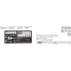 YATO YT-14421 Dugókulcs készlet 23 részes 1/4" 4-13 mm CrV