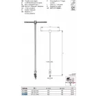 YATO YT-15293 T-alakú hajtókar csuklós 1/2" 450 mm CrV