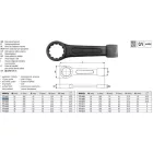 YATO YT-1602 Üthető csillagkulcs 27 mm / 185 mm CrV