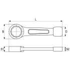 YATO YT-1604 Üthető csillagkulcs 32 mm / 195 mm CrV